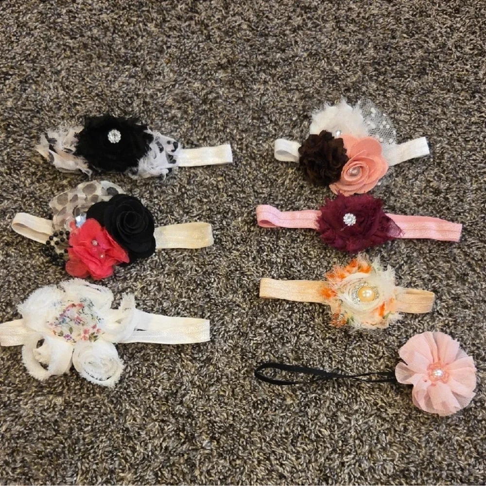 🪷 Baby/Toddler Floral Handcrafted Headband Set - Multicolor